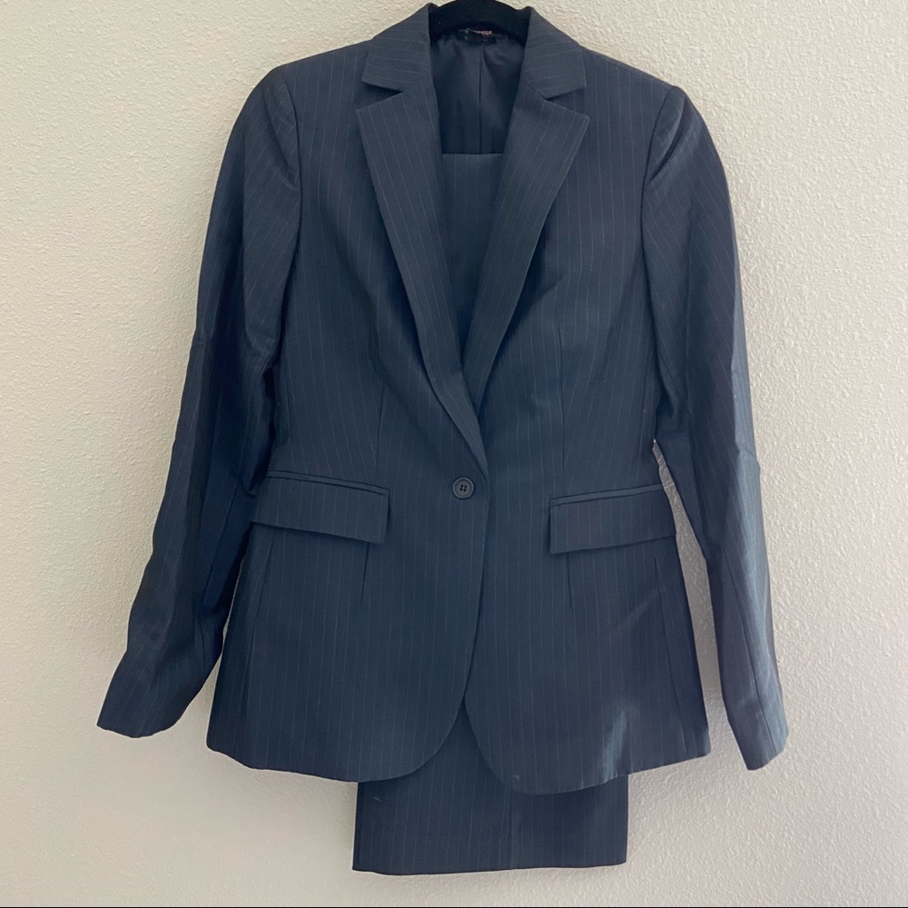 Women's Navy Pinstripe Blazer